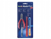 Revell - Model-Set Plus - Jogo de ferramentas - Alicate, pinça, lixa, estilete - REV 29619